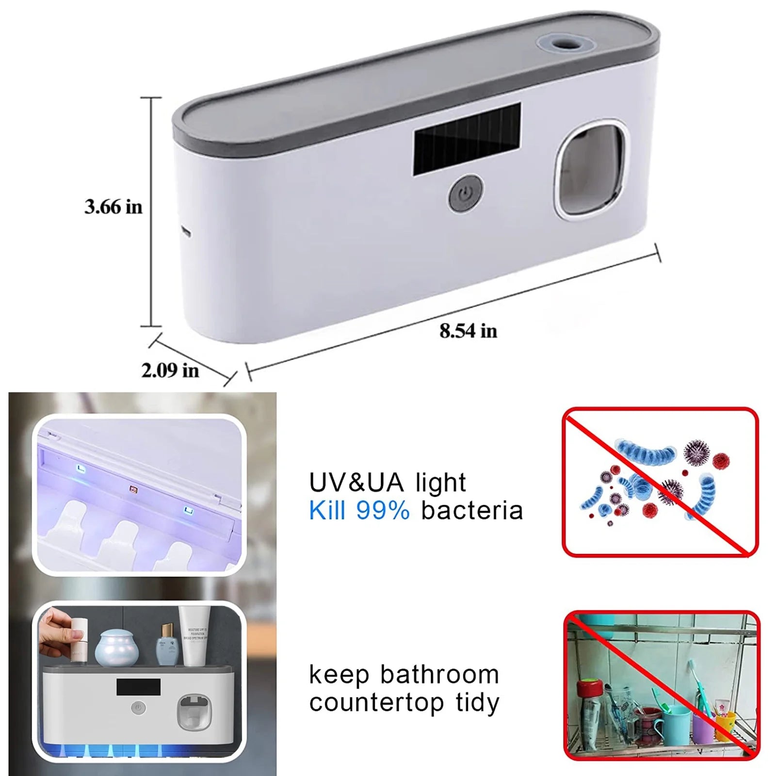 5-Slot Wall Mounted Toothbrush Holder
