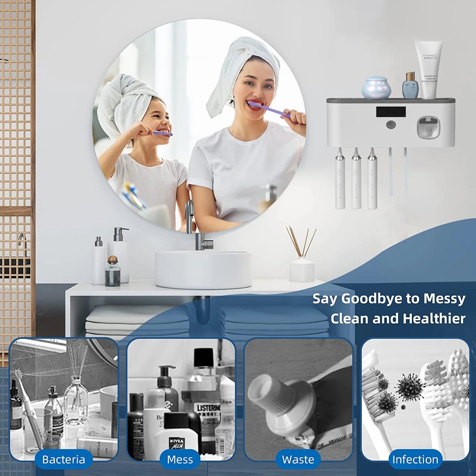 5-Slot Wall Mounted Toothbrush Holder