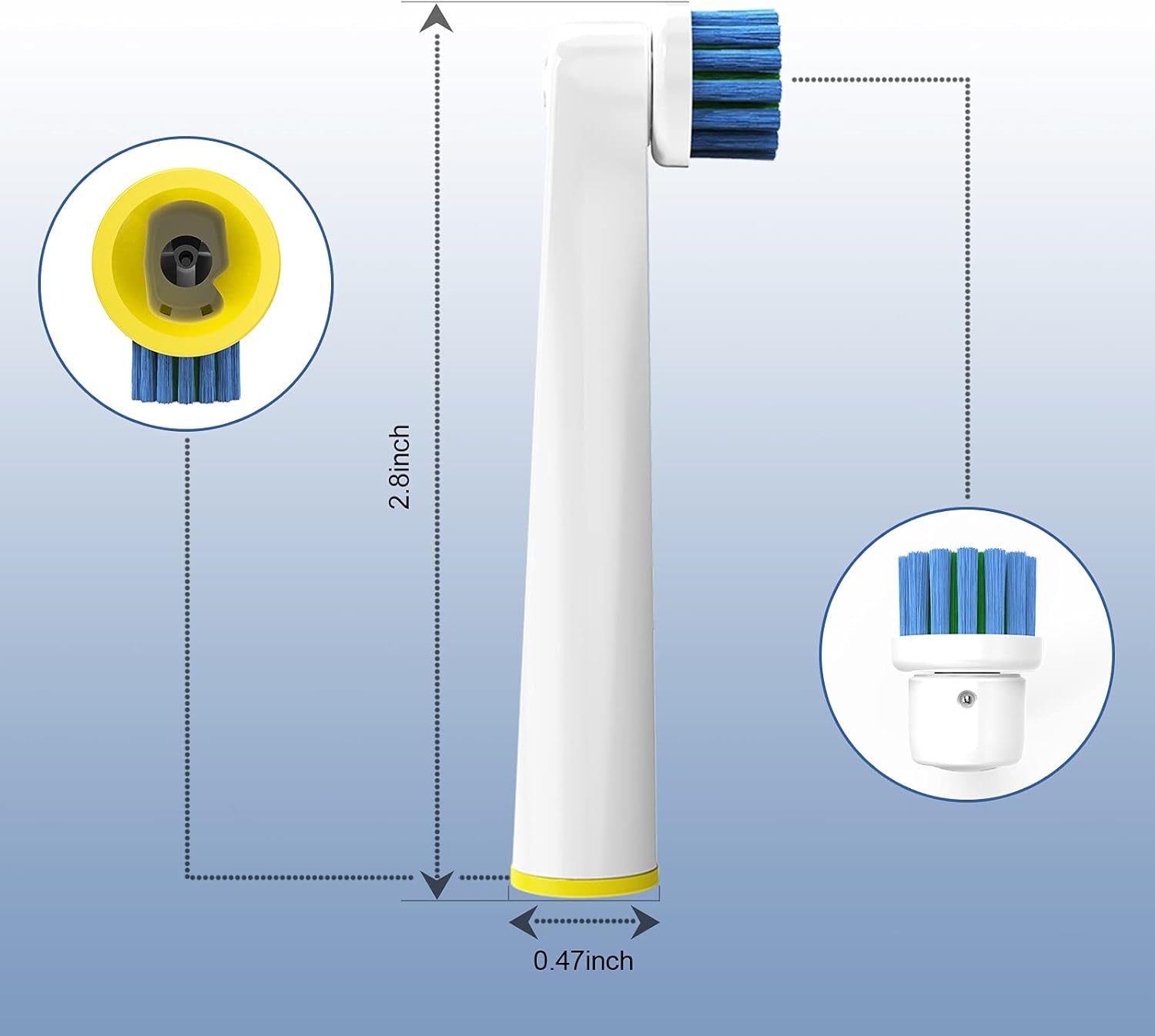 Replacement Toothbrush Heads for Oral-B, 4 Count Replacement Heads Compatible with Oral B Braun Electric Toothbrush
